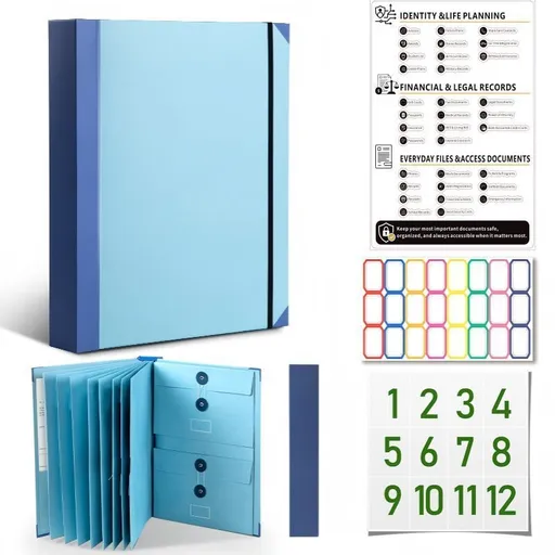 Thick Blue with New Stickers | Upgraded In Case I Go Missing Binder | Christmas Premium Stationery Gift | Updated Design File Organizer