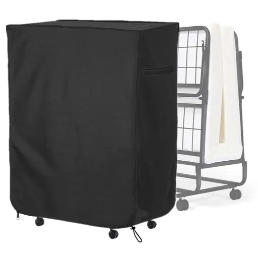 Waterproof and Dustproof, with Zipper and Elastic Drawstring, Thickened Storage Cover for Folding Cot （99*38*114cm black）