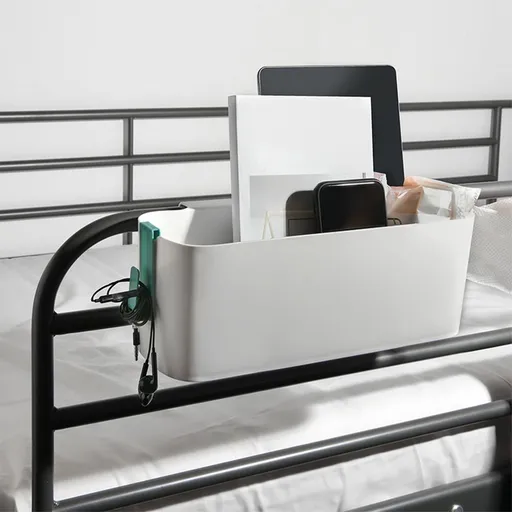 Bedside Caddy Organizer, Plastic Bunk Bed Shelf, Dorm Bedside Holder, Multi Storage Pocket Holder For Kids Loft Bed Rail Bathroom College With Hook