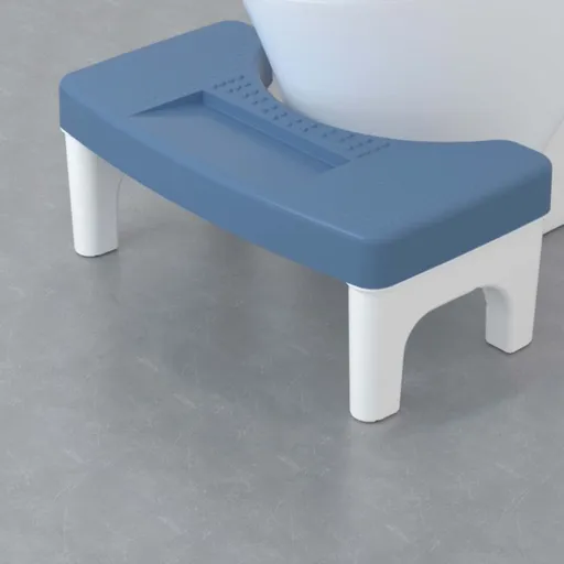 Non-Slip Toilet Foot Rest Step Stool, Plastic Blue