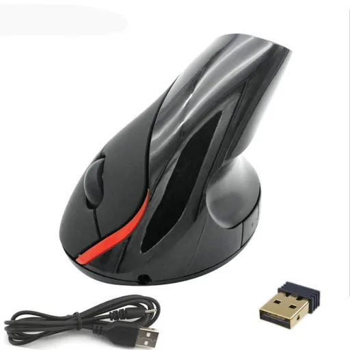 Ergonomic Rechargeable Vertical Wireless Mouse High Value Game Office Vertical Desktop Optical Mouse (Black wireless)