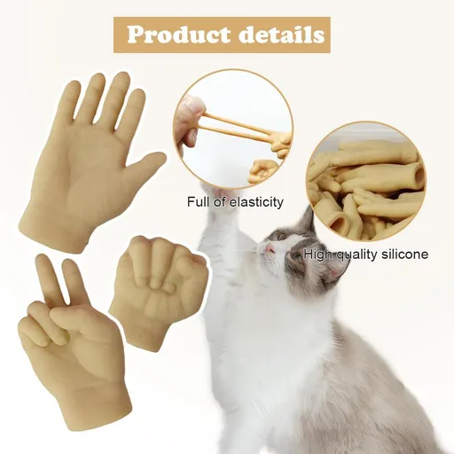 Mini Hands for Cats, Tiny Hands for Cats Crossed Cat Mini Hands, Mini Human Hands for Cats Tiny Folded Hands for Cat Paws (6)