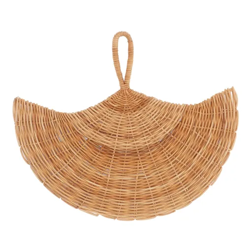 Rattan Fan Wall Decoration Northern Europe Style Woven Hanging Rattan Wall Decoration for Living Room Bedroom Natural Color
