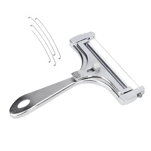 Cheese Slicer Adjustable Thickness - Cheese Shaver Chipper Kitchen Gadget for Hard Semi-Hard Cheese - Stainless Steel Cutting Wire Cheddar Slicer with Ergonomic Handle - Manual Cheese Cutter Tool