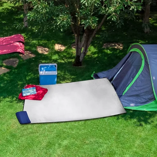 Double-Sided Aluminum Foil Camping Mat, Waterproof Insulated Sleeping Pad, Foldable Tent Floor Mat with Carry Bag for Picnic Beach, S:70.9x78.7in