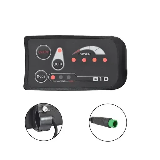 5-pin S810 Electric Bike Meter LED Display Ip65 36v Uart for Electric Bike E-Bike Meter (36v)- Perfet-max, Made of Plastic, Black Color
