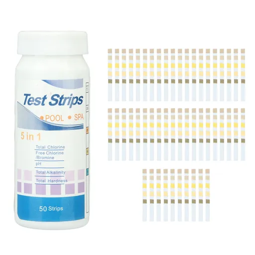 50pcs Swimming Pool Test Papers 5 in 1 Test Water Quality PH Cl Total Alkali Free Chlorine Pool Test Strips