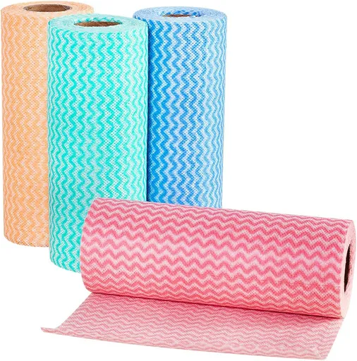 Disposable Cleaning Towel (4 Rolls /200pcs) Reusable Cleaning Wipe, Dish Towels Dish Rags Reusable Quick-Dry
