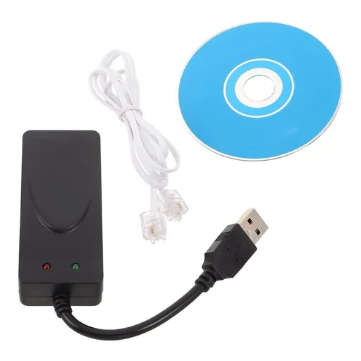 Compact Black USB Modem Adapter with Dual USB Ports for Home Faxing and Fast Internet Connectivity