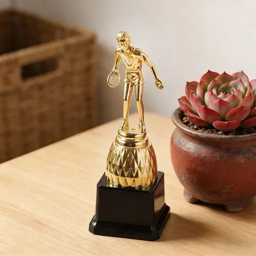 Creative Plastic Plated Gold Trophy Cup for Sports Competition and Ping Pong Winner