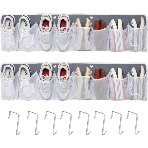 RV Shoe Storage for Bedside - 16 Extra Large Pocket Wall Mounted Entryway Shoes Rack, Bed Hanging Pocket Organizer, Bedside Caddy for Accessories, Camper Essentials 2 Pack
