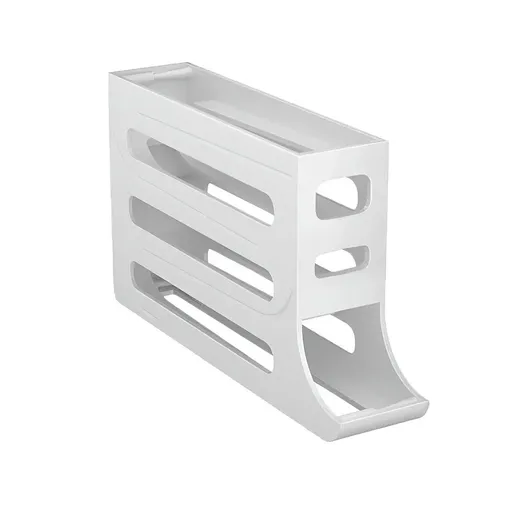 Automatic Scrolling Egg Holder 2/4-Tier Storage Box Container for Refrigerator - White (4-Tier)