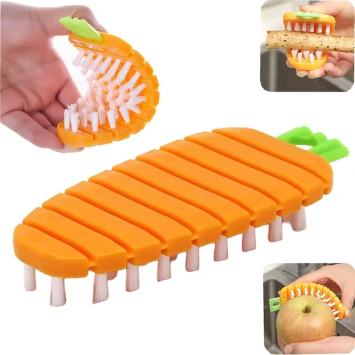 2Pcs Vegetable Brush,Multiple Segments are Bendable Fruit Vegetable Cleaning Brush for All Kinds Fruits Vegetables,Carrots