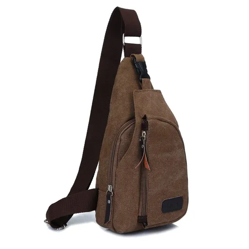 Crossbody Sling Backpack Canvas Small Sling Bag Hiking Daypack Rucksack for Men Women Outdoor Cycling Travel