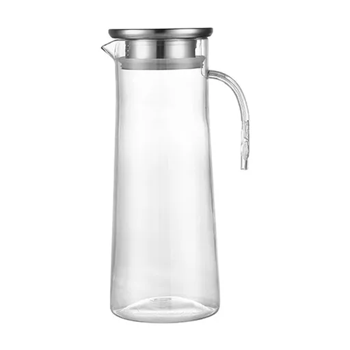 Glass and Bottle , Pitcher Glass Pitcher with Handle and Lid 61.5 Oz Handmade Water Jug for Hot/Cold Water Ice Lemon Tea and Juice Beverage GY1
