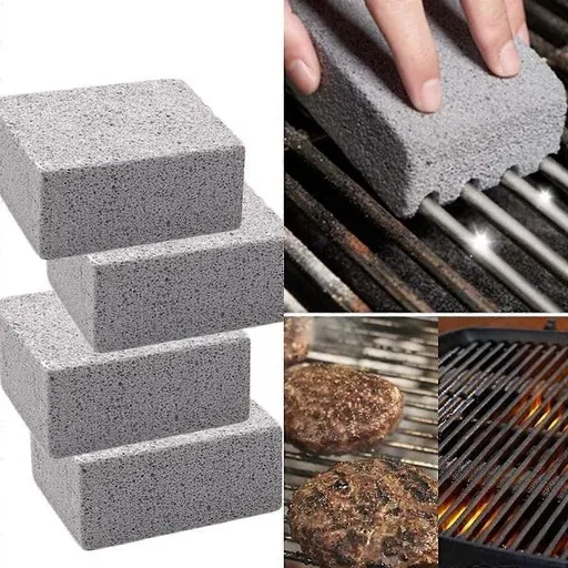 4-Pack Grill Cleaning Stone Blocks for BBQ Grill Plate and Flat Top
