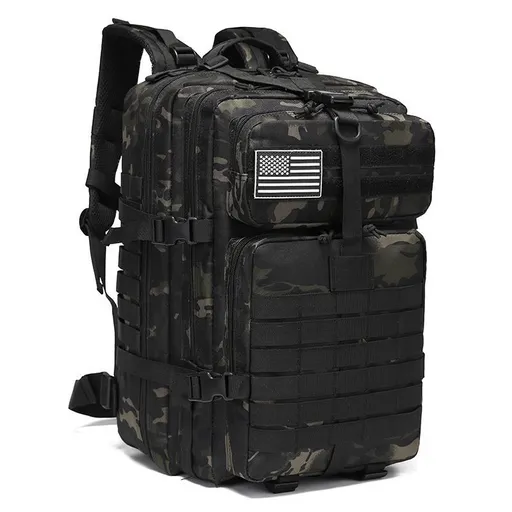 Tactical Backpack Travel Backpack Outdoor Backpack Durable Backpack Organized - Black CP - Size Routine 45L