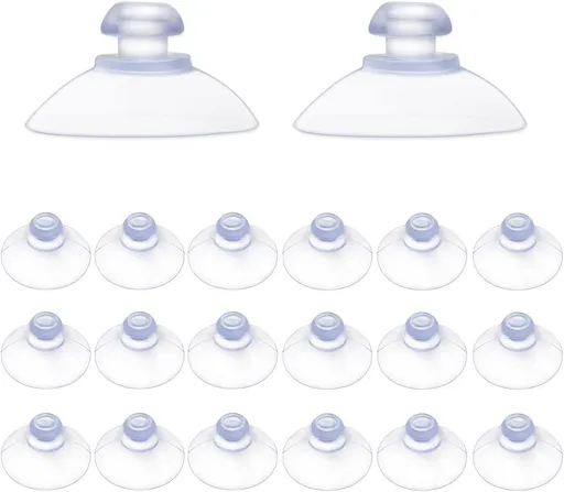 20 Pack Suction Cups for Glass Plastic Sucker Pads Clear Pvc Cup with Hooks Table Transparent Anti-Collision Pad Home Decoration Desk Window (30 mm)