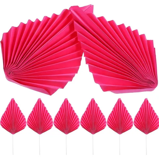 10 Pairs Palm Leaf Cake Picks, Paper Plastic Birthday Decorations, Tropical Cupcake Decor, Creative Inserts for Muffins and Party Tables