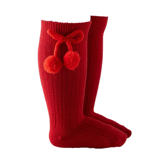 Knee-High Length Socks Kids Baby Girls Solid Sock Princess Stockings Toddler Mid-Calf Baby Care (Red, 2-3T)
