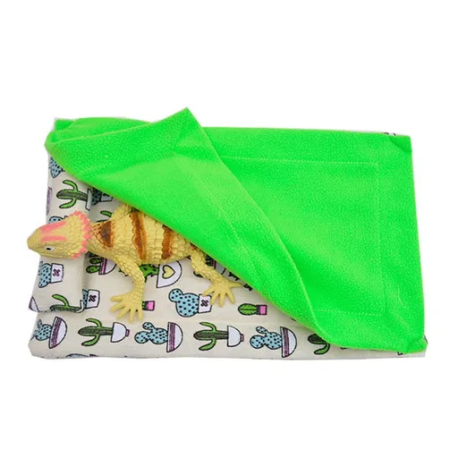 Reptile Sleeping Bag, Reptile Pets' Sleeping Bag Set with Pillow and Blanket, Hideout Habitat with Soft Warm
