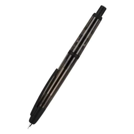 Retractable Pen F Nib, Press Type Fountain Pen with Yellow & Silver Clip, 1-Piece, Fountain Pen, Press Type, Office Supply