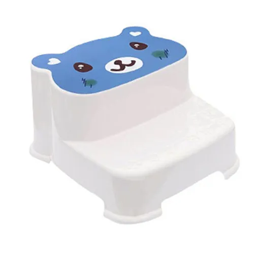 Baby 2 Step Stool High Strength Large Load Bearing Double Slip Proof Toddler Double Up Step Stool for Bathroom Kitchen Ocean Blue