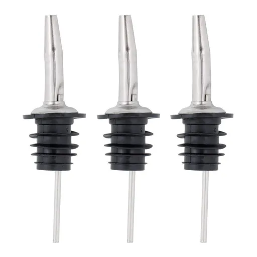 3 PCS Stainless Steel Liquor Pourer with Tapered Speed Spout, Liquor Pour Spouts by Chef Craft Select Bottle Pourer