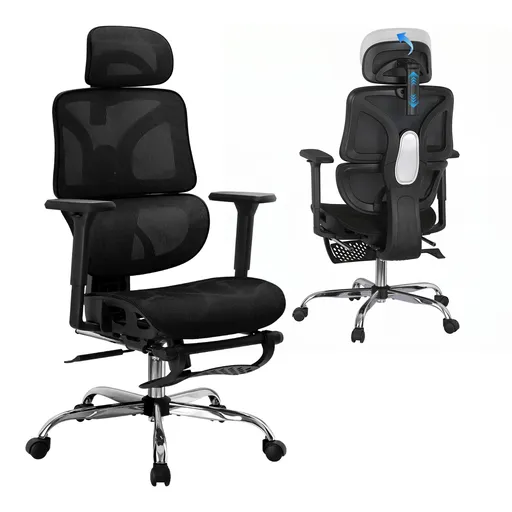 Artiss Ergonomic Office Chair Footrest Black
