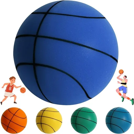 Silent Basketball, 9.45 Quiet Basketball Indoor, Foam Indoor Dribbling Training Ball, Uncoated High-Density, Blue