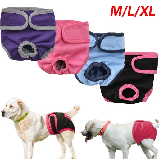 Comfortable Dog Underwear Dog Diapers Pants Male Female to Put On/Off Breathable Physiological Pants Reusable Sanitary Panties for Small to Large Dogs Pet (1pcs, Pink, XL) XL Pink