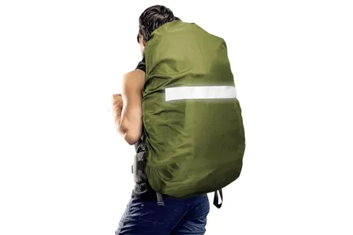 High-Visibility Backpack Rain Cover with Reflective Strip Water-Resistant Outdoor Night Travel Bag Cover -Army Green / XL