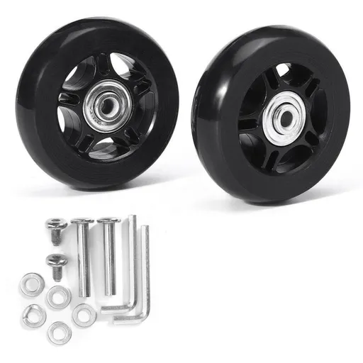 2 Pack Universal Suitcase Replacement Wheels Rubber Silent Multidirectional Luggage Casters, 70 x 19mm