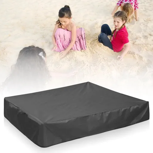 Waterproof sandbox cover - 150x150x20cm - with drawstring - Oxford cloth - Suitable for sandbox, swimming pool, patio, garden, square - suitable for protecting children's toys - black