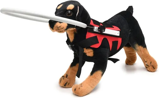 Blind Dog Ring,Adjustable Blind Dog Harness,Blind Dog Bumper to Protect Cats and Dogs with Blindness, Blurred Vision, Sick Eyes from Collision, M (Red)
