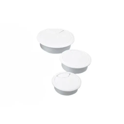 Desk Grommet Cable Hole Covers 50mm Wire Tidy Port for Table Surface 12pcs Set - White-12PCS
