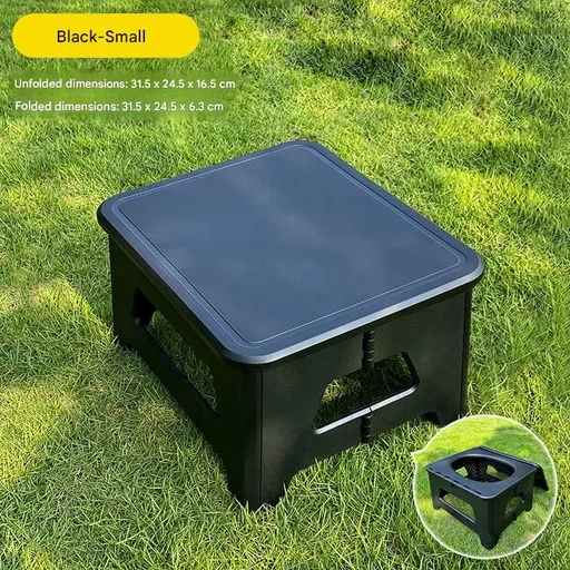 Black Small size Portable Folding Toilet Stool - PP Material - 100kg Load Capacity, Compact & Lightweight, Odor-Resistant Design, for Camping, Road Trips, Outdoor Emergencies, Travel-Friendly Solution