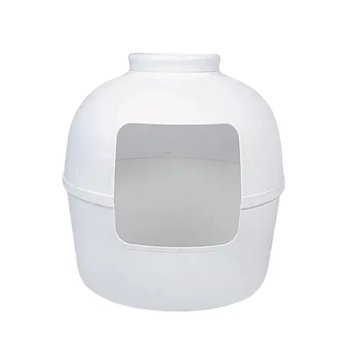 Plastic Pet Kennel Small Dog Cat Litter Box Teddy Villa Easy Clean Hair Guard - White