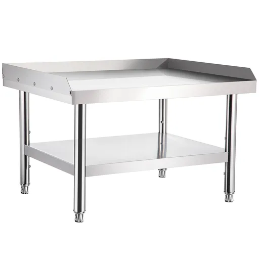 Stainless Steel Equipment Grill Stand, 122 x 76 x 61cm Stainless Table, Grill Stand Table with Adjustable Storage Undershelf, Equipment Stand Grill Table for Hotel, Home, Restaurant Kitchen