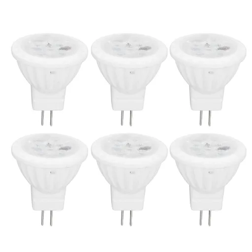 6pcs Brightness Dimming LED Spot Light Bulbs 360LM MR11 LED Landscape Track Light with Ceramic GU4 Base 110V 4W Warm Light 3000K
