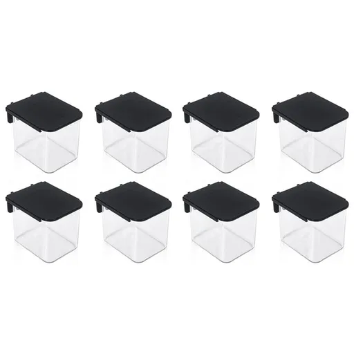 8 Pcs Pegboard Accessories with Lid, 3.9 X 3.2 X 3.2 Inch Pegboard Bins with Hooks, Clear Plastic Pegboard Containers