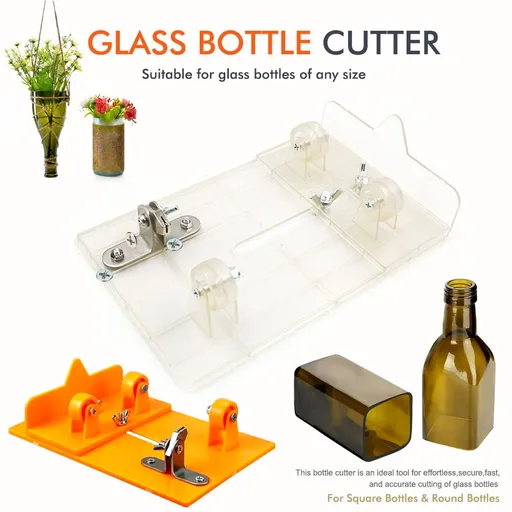 Glass Bottle Cutter with Adjustable Cutting Head and Support Rollers for DIY Crafting, Upcycling Projects, Home Decor, Vases, Candle Holders, Wind Chimes and Storage Containers (5 Cutter Blades for Glass Bottle)