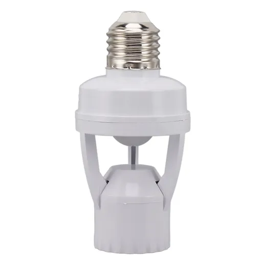 Motion Sensor Light Socket PIR Motion E27 Screw Bulb Adapter Adjustable Auto On Off Night Light Control Garage Light for Basement