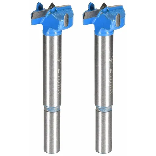 Wood ROuter Bit Reamer Drilling Bit 21Mm Dia. Carbide Alloy Steel Tipped ROund Shank Cutter For Woodworking Blue 2 pcs