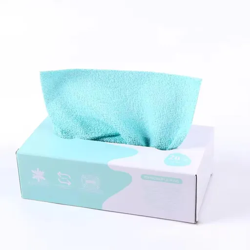 5 Pieces Reusable Microfibre Cleaning Cloths, Lint-Free and Absorbent for Dishes, Glass, Benchtops, Cars and Everyday Cleaning, Light Blue