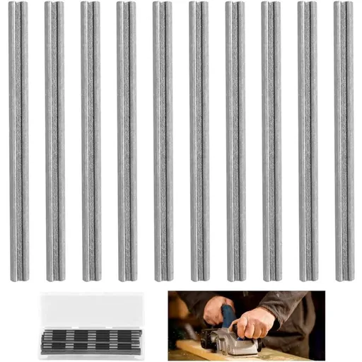 10 Pcs Planer Blade HSS Planer Blades HSS Planer Blade Kit Reversible Planer Blade Carbide Electric Planer Assembly for Grinders, 82mm
