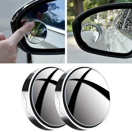 2 Pieces Suction Cup Car Convex Blind Spot Mirror,Blind Spot Mirror, 360° Wide Angle Side Rear View Mirror, Reversing, Silver