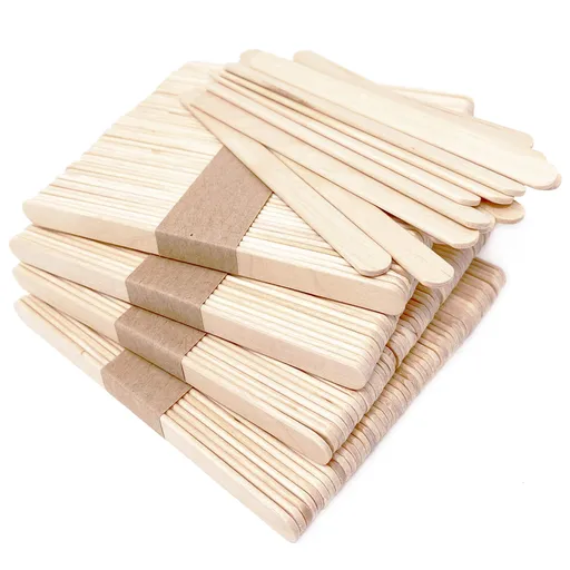 200 Natural Wood Craft, Popsicle Sticks for Crafts, Waxing Spatulas, Epoxy Resin Stirring, Ice Cream Candy Making