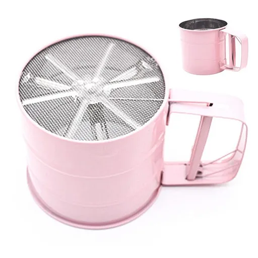 Kitchen Stainless Steel Flour Sifter Handheld Powder Flour Sieve Icing Sugar Manual Sieve Cup Home Baking Tools