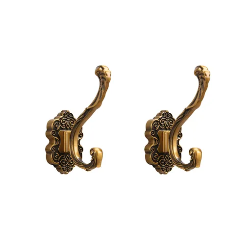 Coat Hooks Wall Mounted - Decorative Towel Hooks - Aluminum Heavy Duty Wall Hooks for Hanging Coats, - Pack of 2 Vintage Style